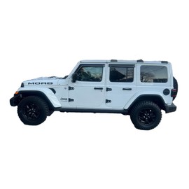 2018-2025 Tape-On Side Window Deflector Visors for Jeep Wrangler JL Unlimited 4 Door & for Jeep Gladiator JT 2020-2025 Smoke Tinted Rain Guards