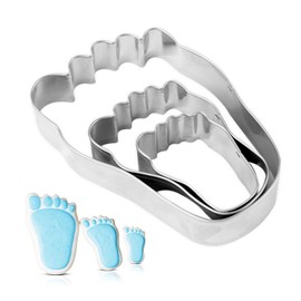 Foot Cookie Cutter for Baby Girl Boy Shower, Footprint, Party Favors Set of 3