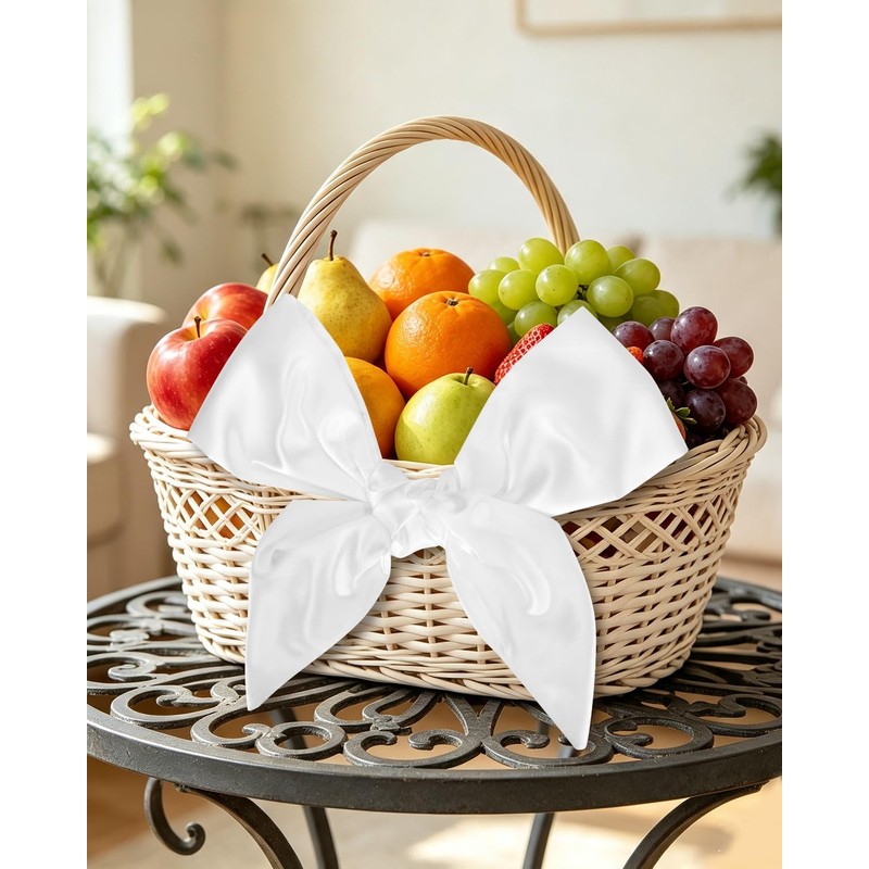 White Wreath Sash, 4Pcs Embroidery Blank Wreath Sashes for Front