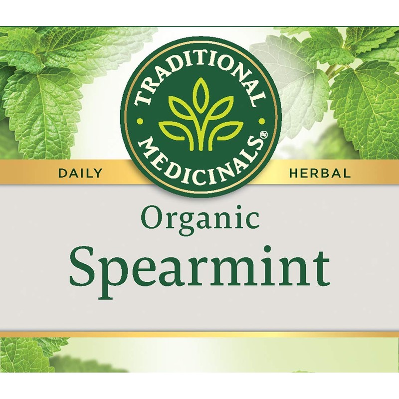 Traditional Medicinals Organic Spearmint Herbal Tea, 16 Tea Bags (Pack