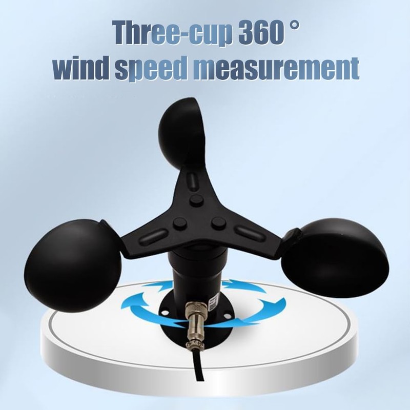 Anemometer Wind Speed Sensor 0-10V, DC 12-24V Aluminium Housing, 0-30m/s