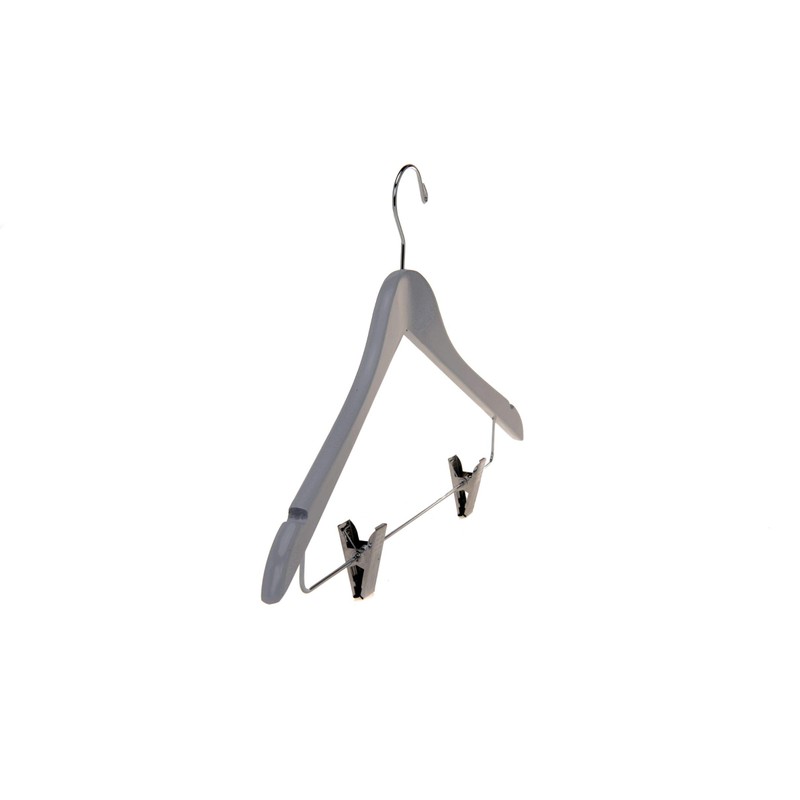Quality Wooden Skirt Hangers with Clips, 20-Pack Smooth Solid Wood