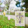 Texupday Happy Easter Religious Cross Lilies Decoration Spring Double Sided