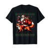 Santa Riding Fox Animal Ugly Christmas Jumper T-Shirt, black