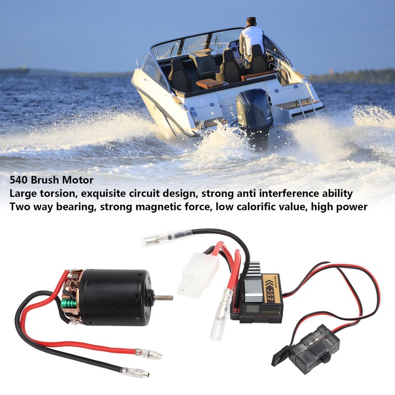RC Brushed Motor ESC Kit External Carbon Brush Waterproof 540