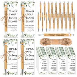 Fulmoon 60 Set Employee Appreciation Gifts May You Be Proud Sign Wood Bamboo Pens with Thank You Bookmark Cards for Coworker Christmas Gifts for Classroom Teacher Student Supplies Party Favor