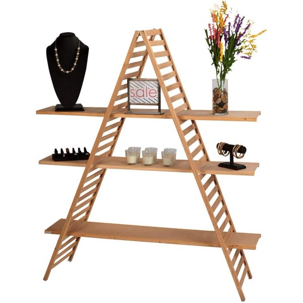 Unbranded/Generic A-Frame Wood Display Retail Merchandise Natural Folding Folds Shelves