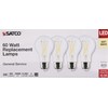 Satco S12463 8 Watt A19 LED Bulb, Clear, 3000K, Medium