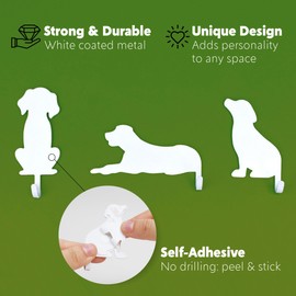 Suck UK Dog Hooks | Dog Keyholders | Novelty Gift for Pet Lovers | Decorative Metal Hangers for Keys Leashes Towels Pet Collars & Small Items | Multi Use Home Decor & Wall Hook Key Holder Organizer