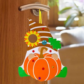 Winlyn 24 Sets Thanksgiving Gnome Decorations Art Sets Fall Crafts Thanksgiving Kids Crafts Thanksgiving Craft Kits Autumn Gnome Pumpkin Foam Stickers Arts and Crafts for Kids Adults Favors Activities