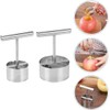 2 Piezas Descorazonador de Manzanas Plata de Acero Inoxidable