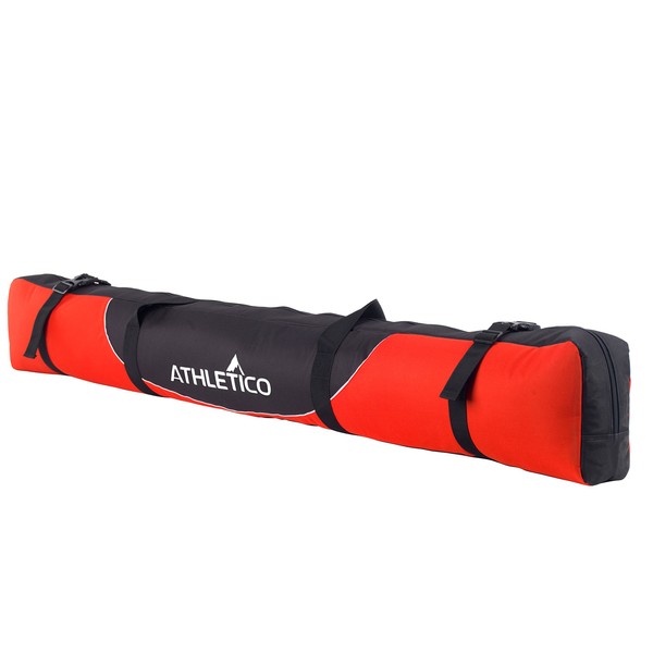 Athletico Mogul Padded Ski Bag - Fully Padded Single Ski Travel Bag (Red, 185cm)