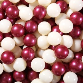 GUESVOT Red Ball Pit Balls - Crush Proof Plastic Balls for Ball Pit Pack of 100pcs Set for Toddlers Ball Pool Playtent Tunnels with Reusable Storage Bag - 2.16 Inch (Beige+Red)