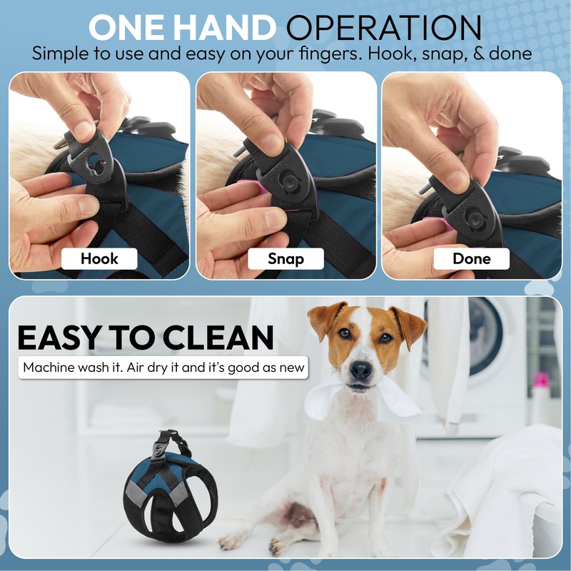 Gooby Soft Mesh X Step in Dog Harness - Blue,