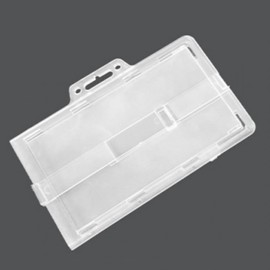 Lockable Employee ID Card Holder - Vertical/Horizontal Access Pass & Name Tag Case (Vertical) 10ea