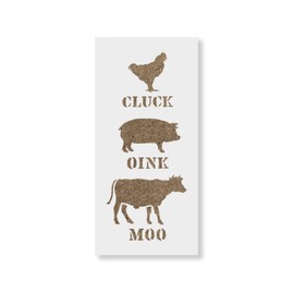Cluck Oink Moo Stencil Template - Reusable Stencils for Painting in Small & Large Sizes