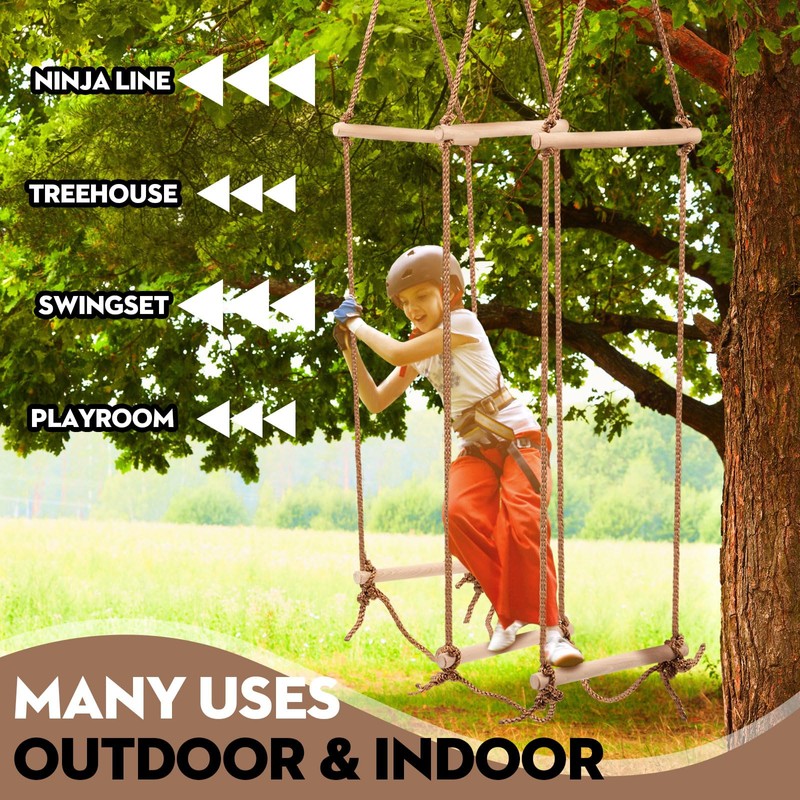 Simgoing Climbing Rope Ninja Ladder for Kids, Playset Ladder for