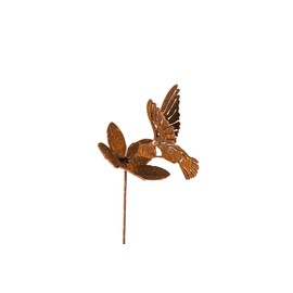 Metal Art Fever Hummingbird and Flower Garden Stake | Steel Construction with Real Rust Finish | Made in USA