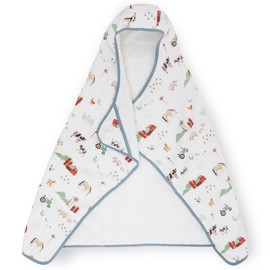 Little Unicorn Cotton Muslin & Terry Hooded Towel, Larger Size 1-6 Years