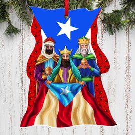 Puerto Rico Christmas Ornaments Gifts - Christmas Decorations, Home Decor - Puerto Rico Christmas, Birthday Gifts for Women, Three Kings Day Christmas Tree Decoration Acrylic Ornament