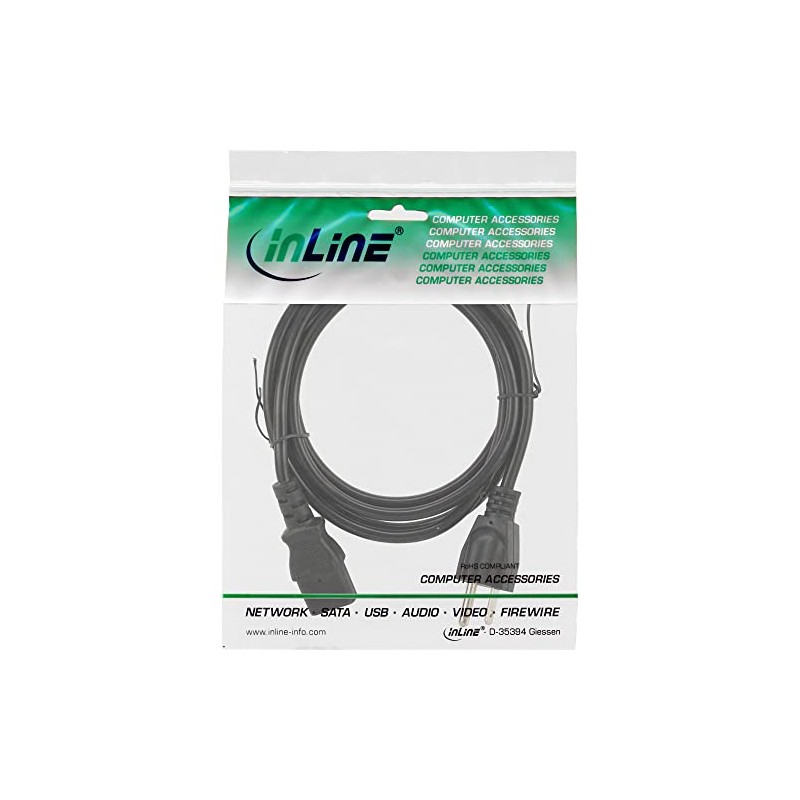 InLine 16652U Power Cable, USA Plug to IEC Plug C13,