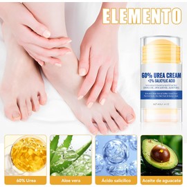 2PCS Crema para Pies, Exfoliante para Pies, Crema Hidratante con Urea 60 para Pies, Extra Strength Callus Remover Cream, Elimina Eficazmente Los Callos y la Piel Gruesa.