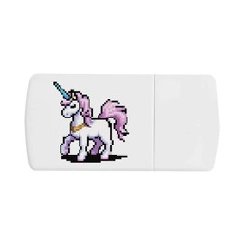 'Pixel Art Pink Unicorn' Pill Box with Tablet Splitter (PI00025992)