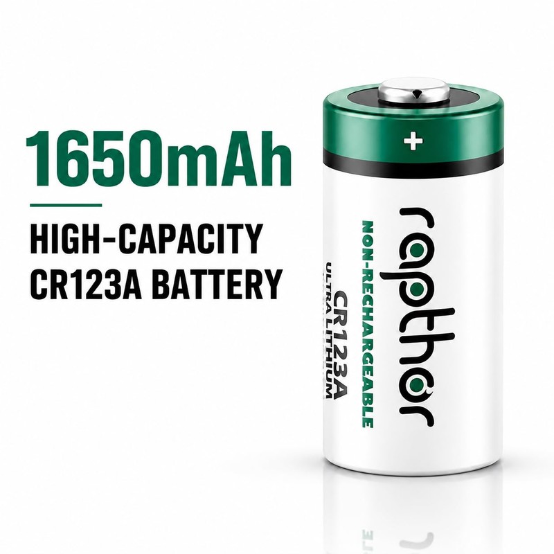 rapthor CR123A 3V Lithium Batteries, 40-Pack, 1650mAh Non-Rechargeable