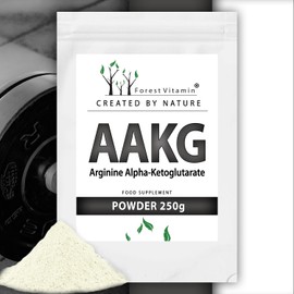 Forest Vitamin - AAKG – 250g Pulver - 100% Arginin Alpha-Ketoglutarat (AAKG) - Nahrungsergänzungsmittel - Ergänzung für Sportler