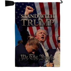 Stand With Trump Rally 2024 Flag Mailbox kit Burlap Wall Hanging Deor For Home Poster We The People President 47 MAGA Yard Sign Outdoor Patriotic Decorations Republican Gifts Made In USA