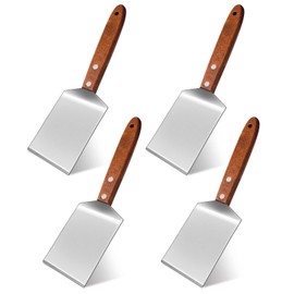 4 Pcs Small Brownie Cookie Spatula Metal Stainless Steel Spatula with Wooden Handle for Desserts Cutting and Serving Desserts, Brownies and Lasagna