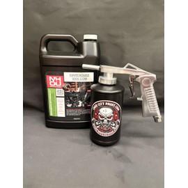 Gallon NH Oil, Standard Undercoating Spray Gun, and 1 Black Quart Bottle