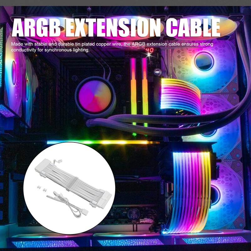 ARGB Extension Cable Strong Conductivity Flexible 24P ARGB Motherboard Power