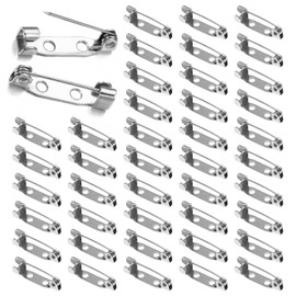 SYEYCW 250 Pcs Brooch Pins, Brooch Backs, Silver Badge Pin Backs, Brooch Clip Base Pins with Blank Safe Lock, 20mm Secure Back Clasp, for Badges, Corsages Boutineer, Jewelry Making, Crafts, Sewing