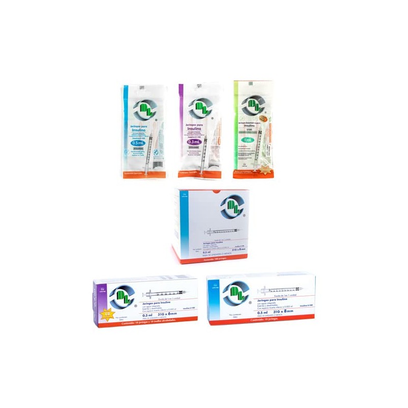 DL Caja De 100 Jeringas 3 mL Con Aguja 22