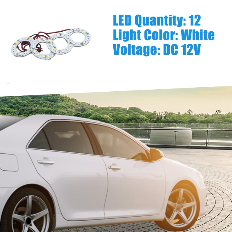 A ABSOPRO A ABSOPRO 12V Car LED Headlight Ring Light