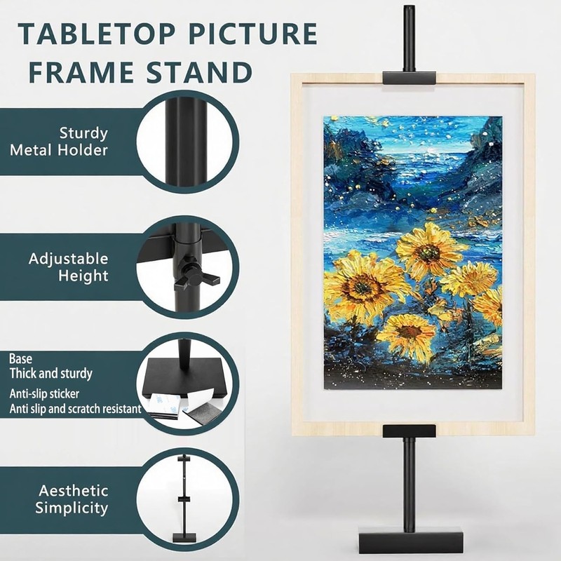 30''Adjustable Tabletop Easel Stand, Picture Frame & Sign Display Stand