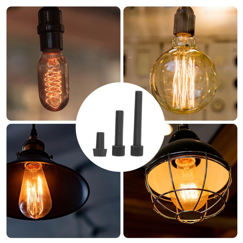 12pcs Lamp Switch Turn Knobs, Black Lamp Socket Knob with