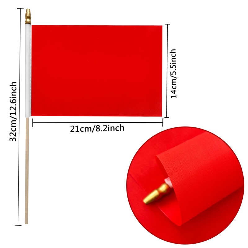 LoveVC 20 Pack Solid Color Plain Red Blank Sublimation Flags