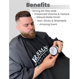 Franmar Hair Clay, Strong Hold Matte Finish, Professional Styling, 4.2 oz, Non-Sticky & Washable