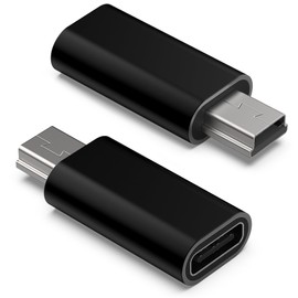 Accessonico USB C to Mini USB Adapter, (2 Pack) USB Mini to USB C Adapters USB C Female to USB Mini Male Adapter USB-C to Mini USB