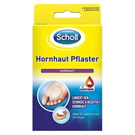 Scholl Hornhaut-Pflaster zur Entfernung von Hornhaut an den Füßen, 4 Wirkstoffpflaster und 4 Druckschutzpflaster - lindert sofort den Schmerz und beseitigt Hornhaut – dermatologisch getestet, Weiß