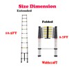 EN131 10.5FT Extension Ladder Lightweight Aluminum Telescopic ladders for Multi-Purpose