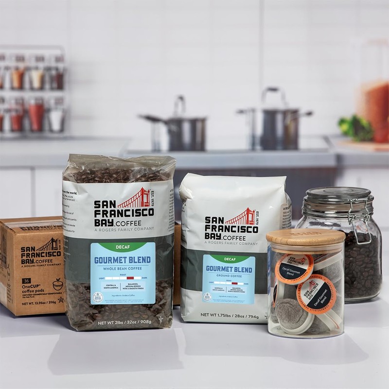 SF Bay Coffee DECAF Gourmet Blend 28 oz Bag, Ground