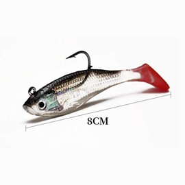 YODOOLTLY Fishing Lures Set, Fishing Lure Soft Baits 3D Eyes Artificial Bait Freshwater Sea Fish Lures (G 5pcs)