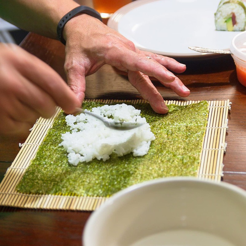 3 Sheets Sushi Mat, 9.5x9.5 Inch Natural Bamboo Sushi Rolling