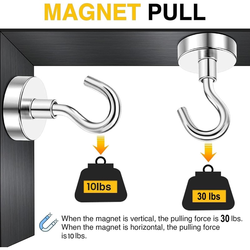 DIYMAG Magnetic Hooks, 30Lbs Strong Heavy Duty Cruise Magnet (75