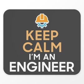 Fabulous Mauspad, Motiv: Keep Calm I'm an Engineer Parodie Beruf Job Ingenieur – (Maße 24 x 20 cm), Schwarz