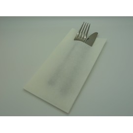 WHITE LUXURY AIRLAID 40CM POCKET-NAPKINS PACK OF 100