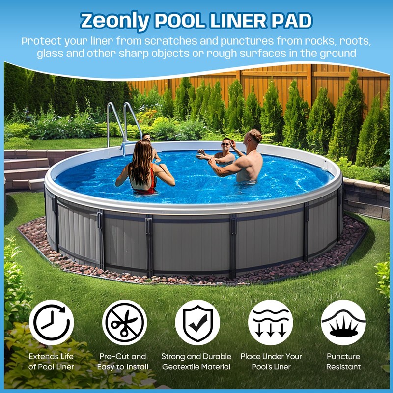 Zeonly 21 FT Pool Liner Pad,Round Under Pool Padding,Pool Pads